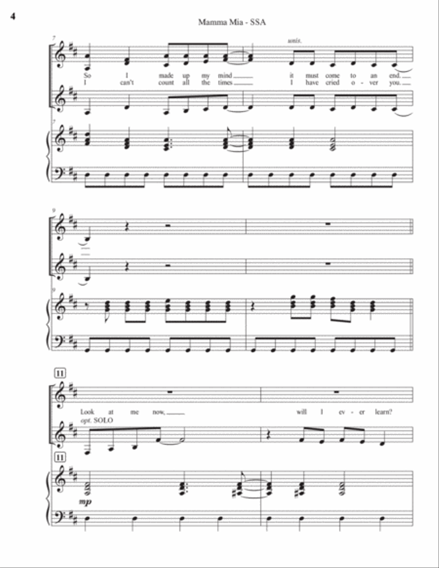 Mamma Mia SSA scores gallery preview page 4