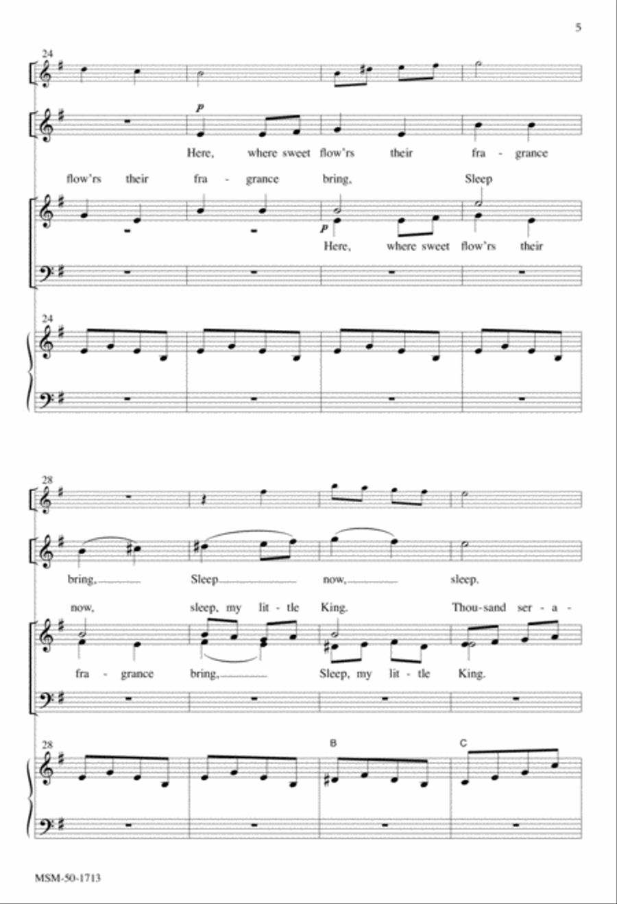 The Sleep of the Infant Jesus 4-Part scores gallery preview page 5