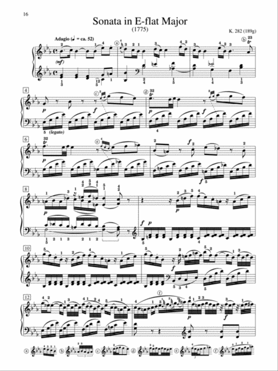 Mozart -- Selected Intermediate to Early Advanced Piano Sonata Movements