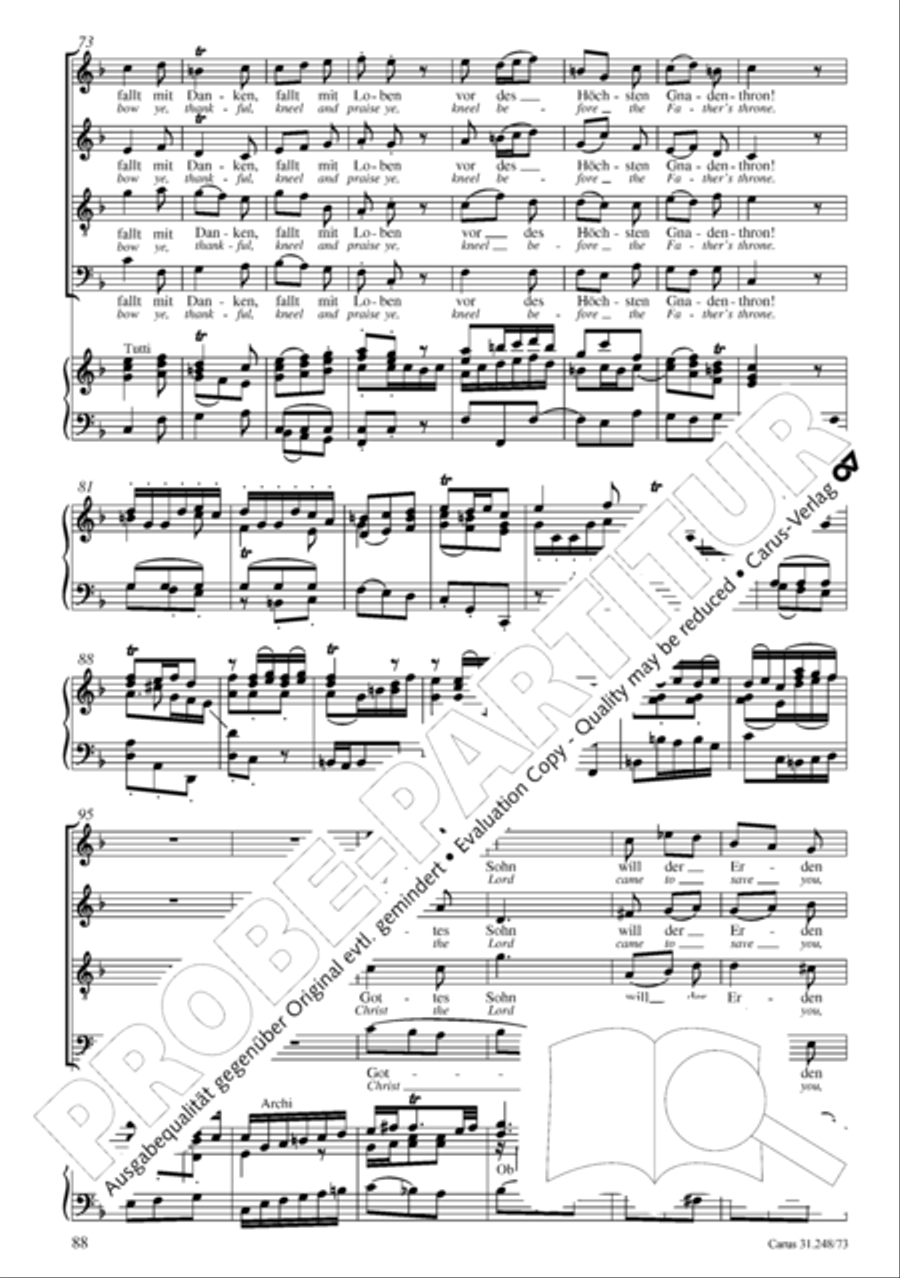 Christmas Oratorio (Weihnachtsoratorium, Teile IV-VI) 4-Part scores gallery preview page 9