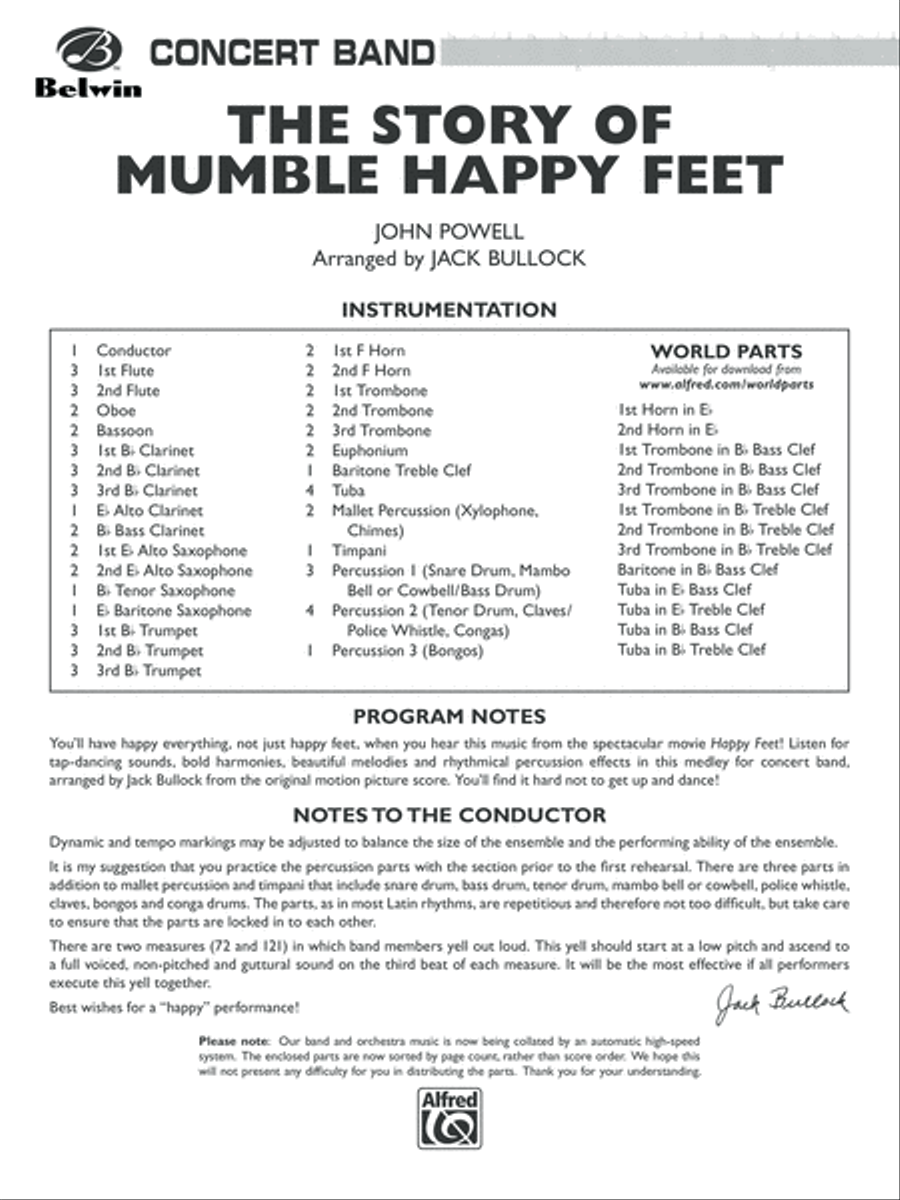 The Story of Mumble Happy Feet: Score Concert Band scores gallery preview page 1