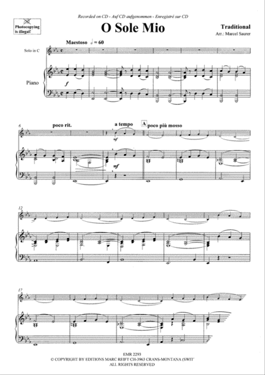 O Sole Mio O Sole Mio Violin Solo scores gallery preview page 3