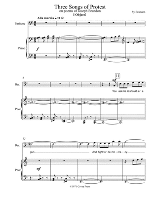 Three Songs of Protest for Baritone Voice and Piano