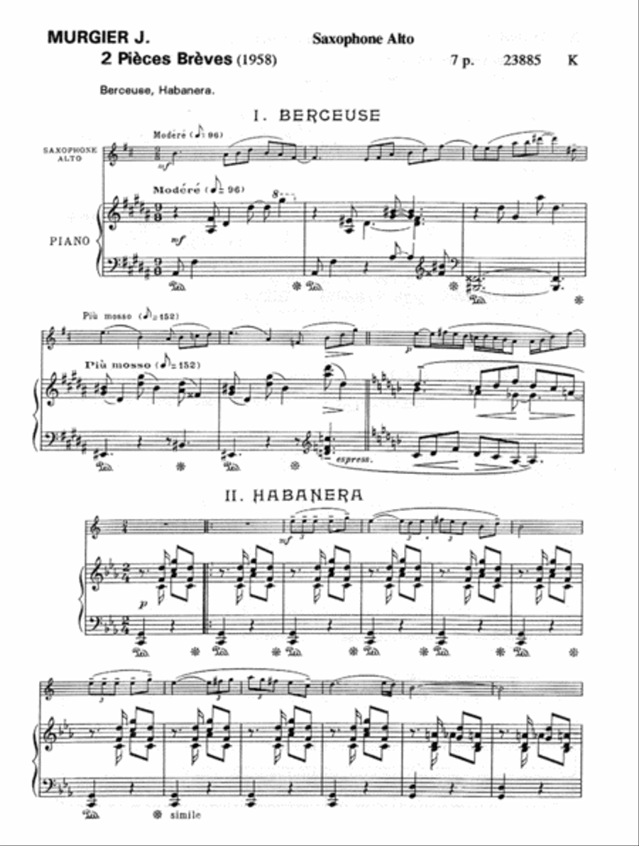 Pieces Breves (2) Piano Accompaniment scores gallery preview page 2