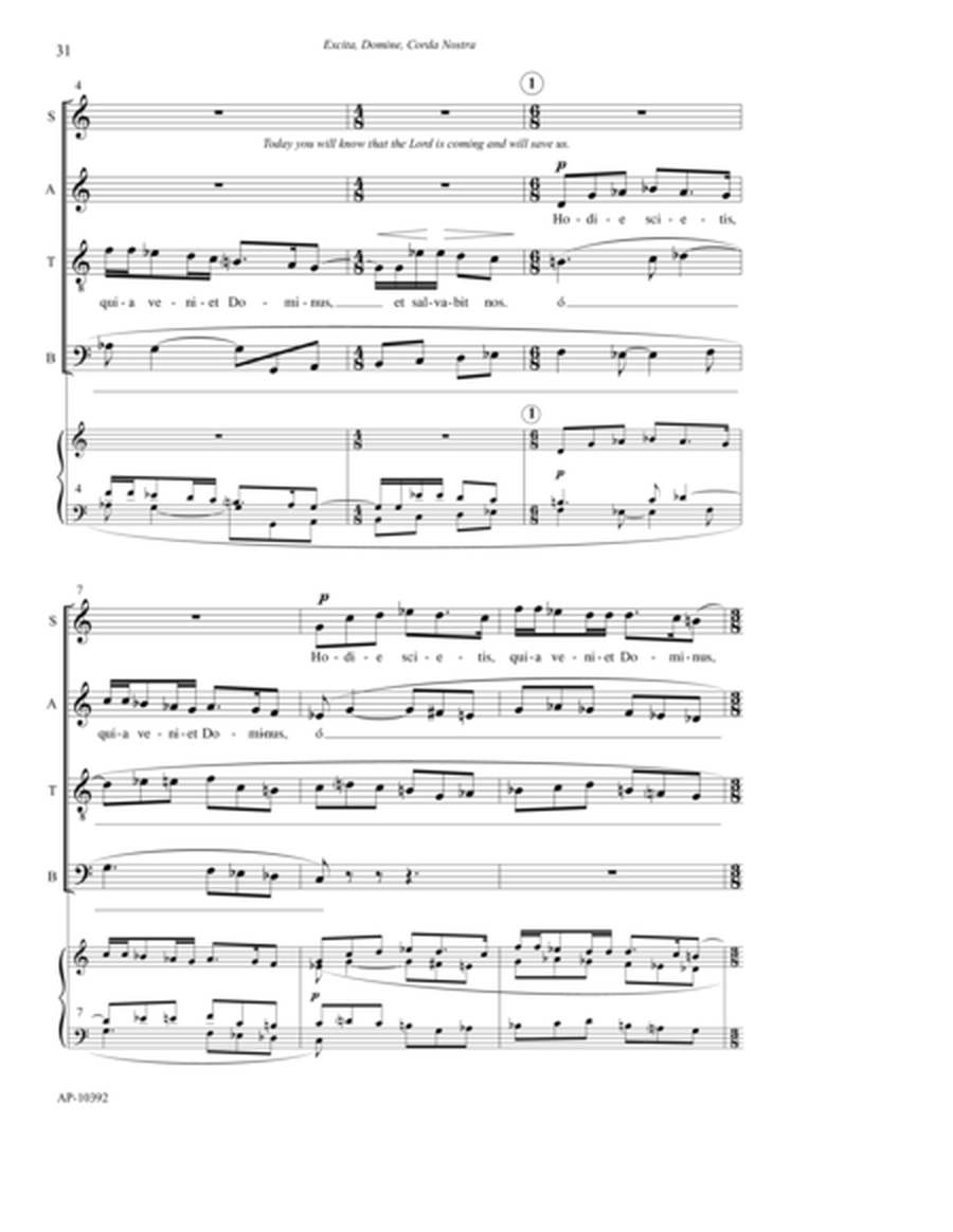 Excita, Domine, Corda Nostra - 5 Advent Songs - SATB choir, a cappella