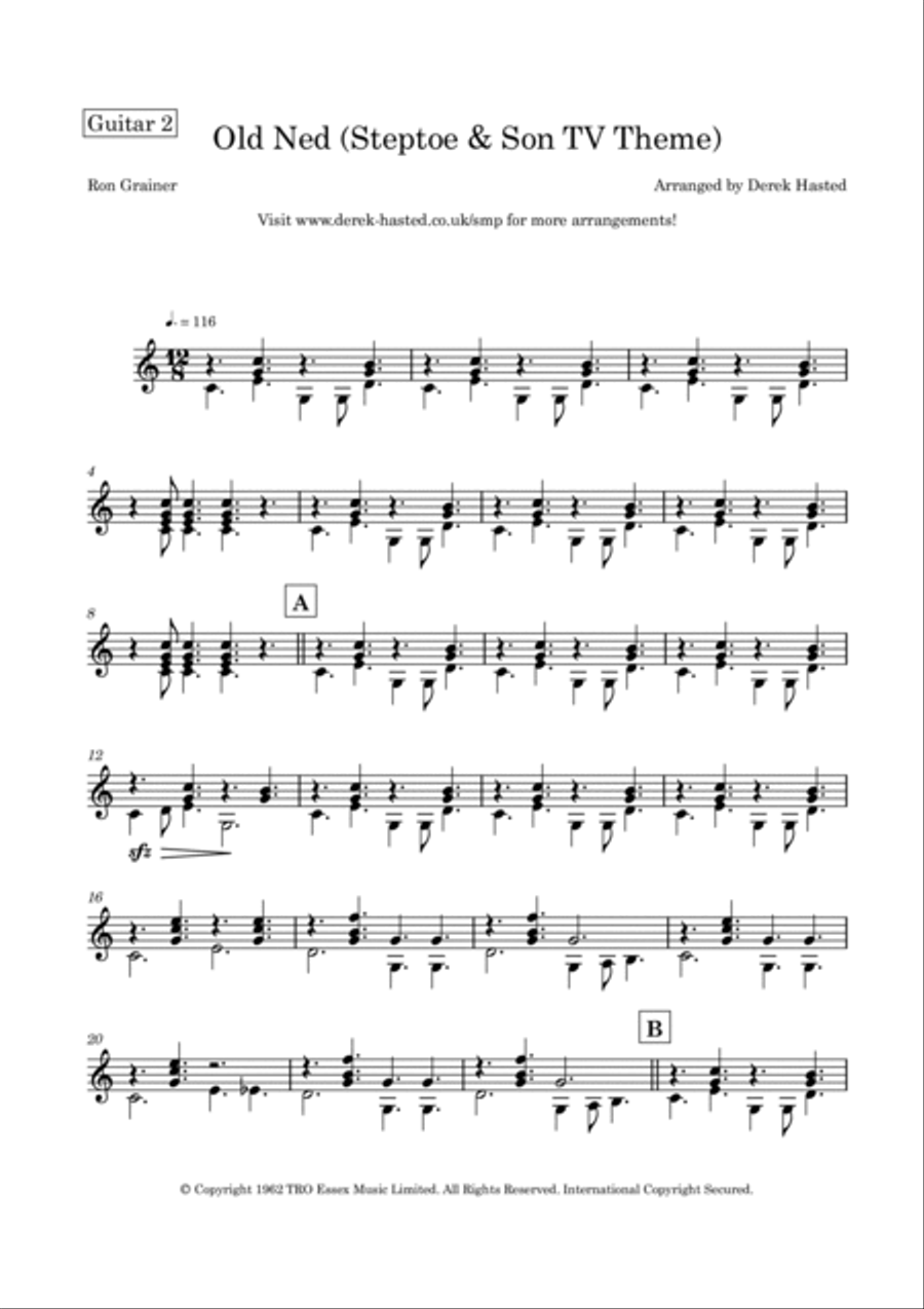 Old Ned (theme From Steptoe And Son) Guitar Ensemble scores gallery preview page 6