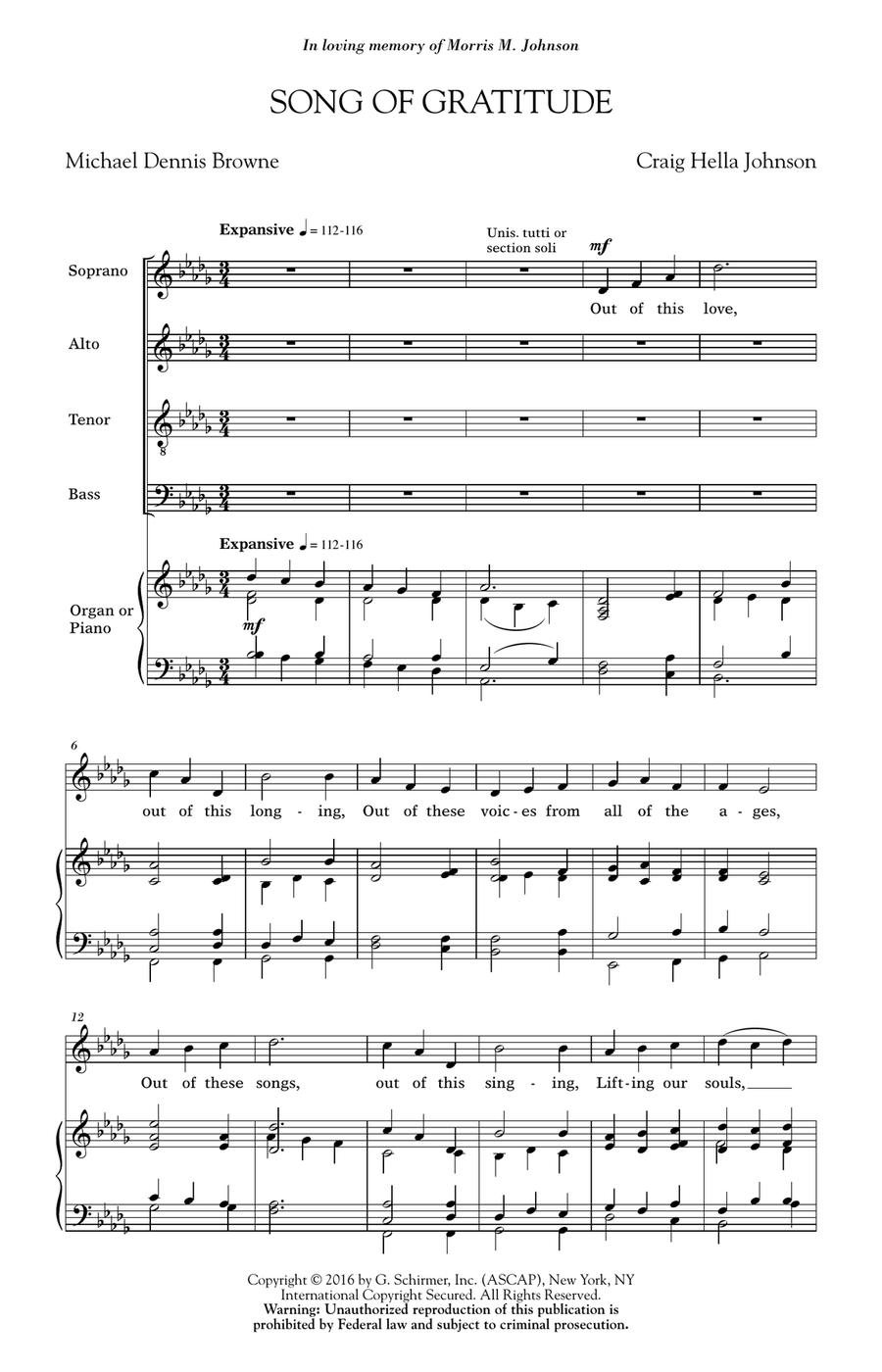 Song Of Gratitude 4-Part scores gallery preview page 1