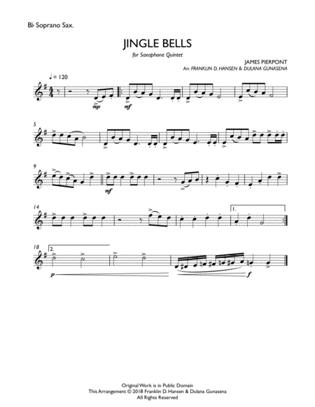 Jingle Bells (for Saxophone Quintet) image number null
