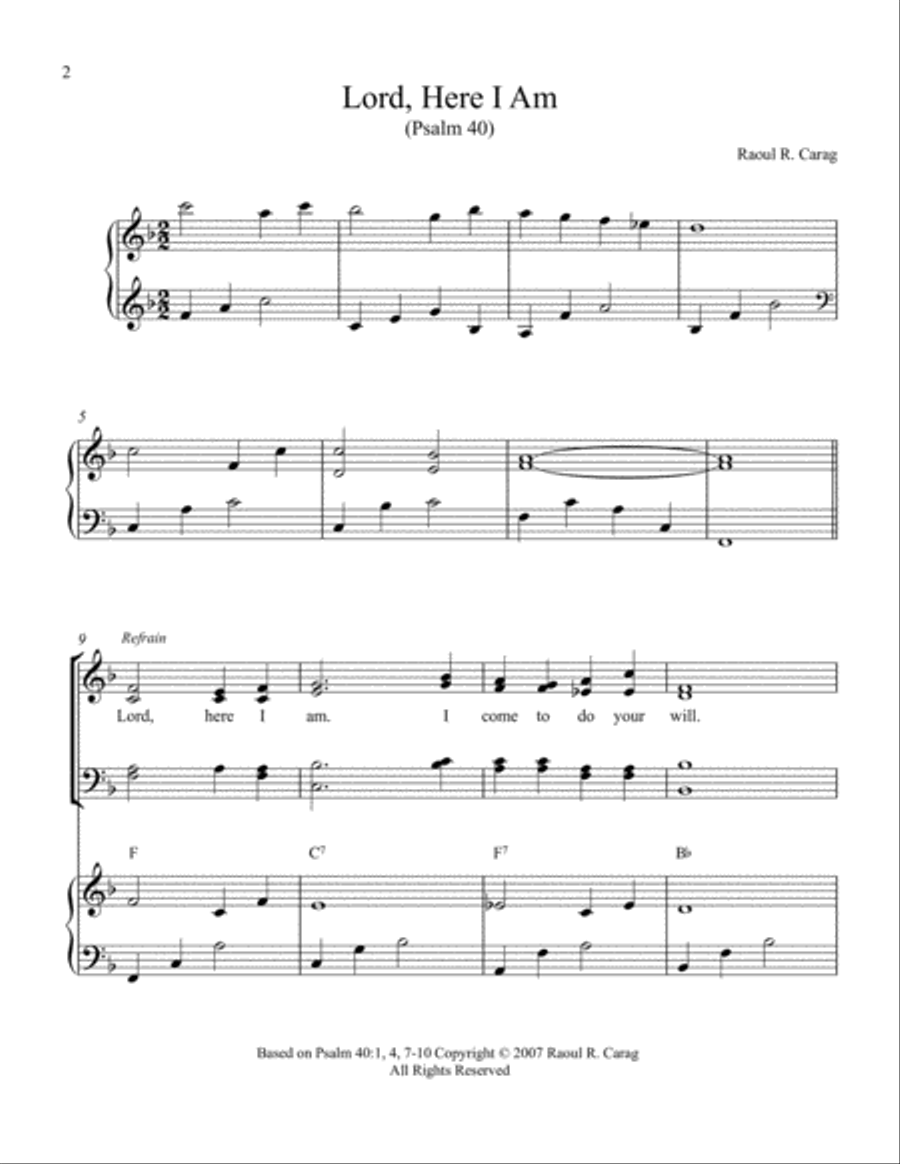 Lord, Here I Am (Psalm 40) 4-Part scores gallery preview page 2