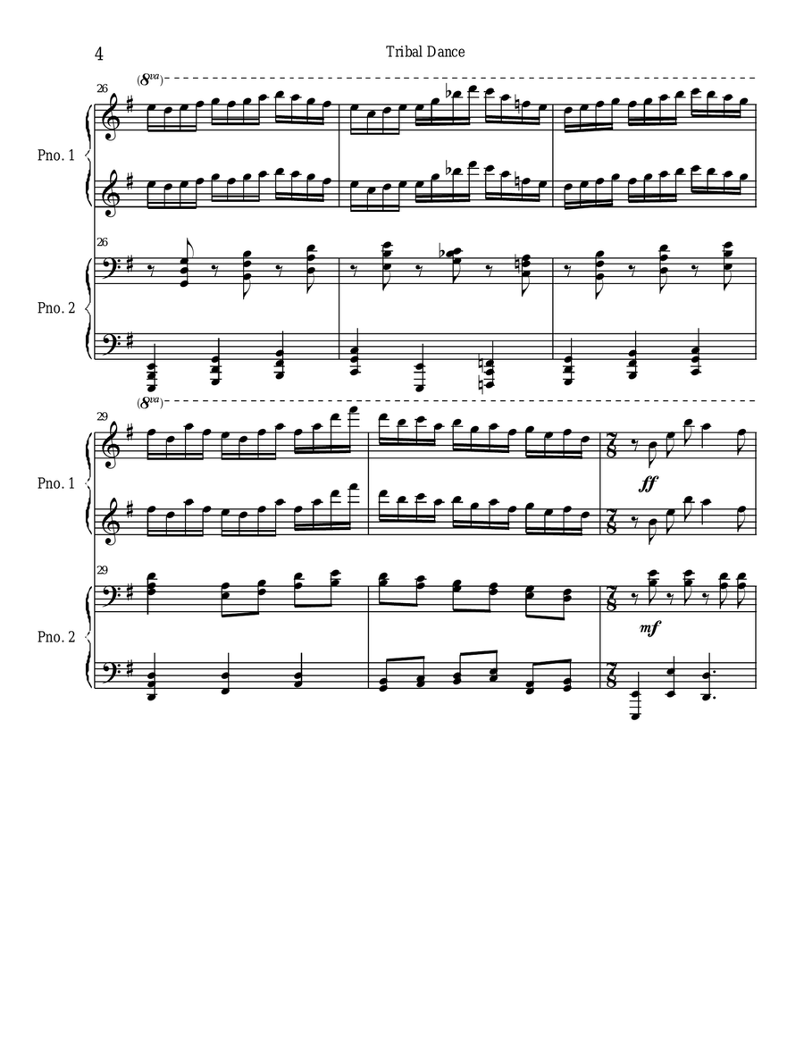 Tribal Dance (Piano 4-hands) Piano Duet scores gallery preview page 4