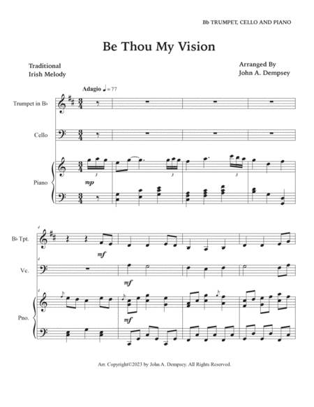 Be Thou My Vision (Trio for Trumpet, Cello and Piano) image number null