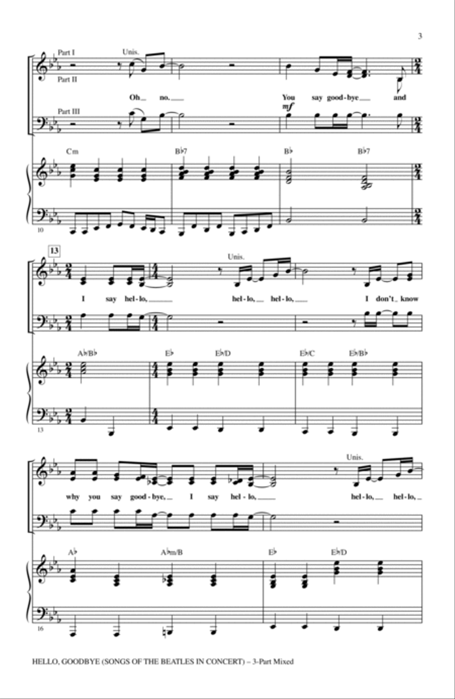 Hello, Goodbye (Songs Of The Beatles In Concert) 3-Part scores gallery preview page 2
