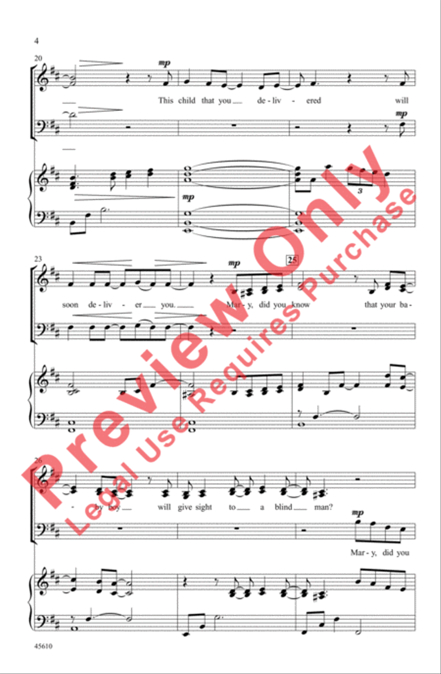 Mary, Did You Know? 3-Part scores gallery preview page 4