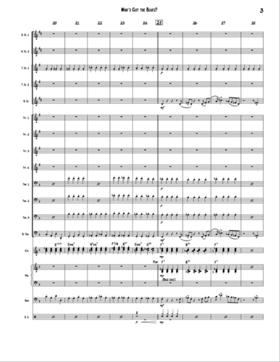 Who’s Got the Blues? (Blues March) Jazz Ensemble scores gallery preview page 3