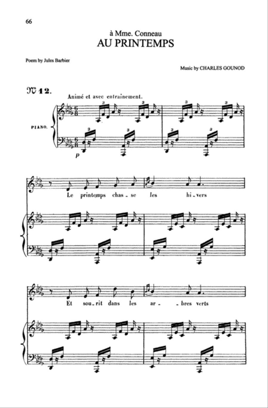 Gounod: Songs, Volume II, High Voice (French) High Voice scores gallery preview page 1