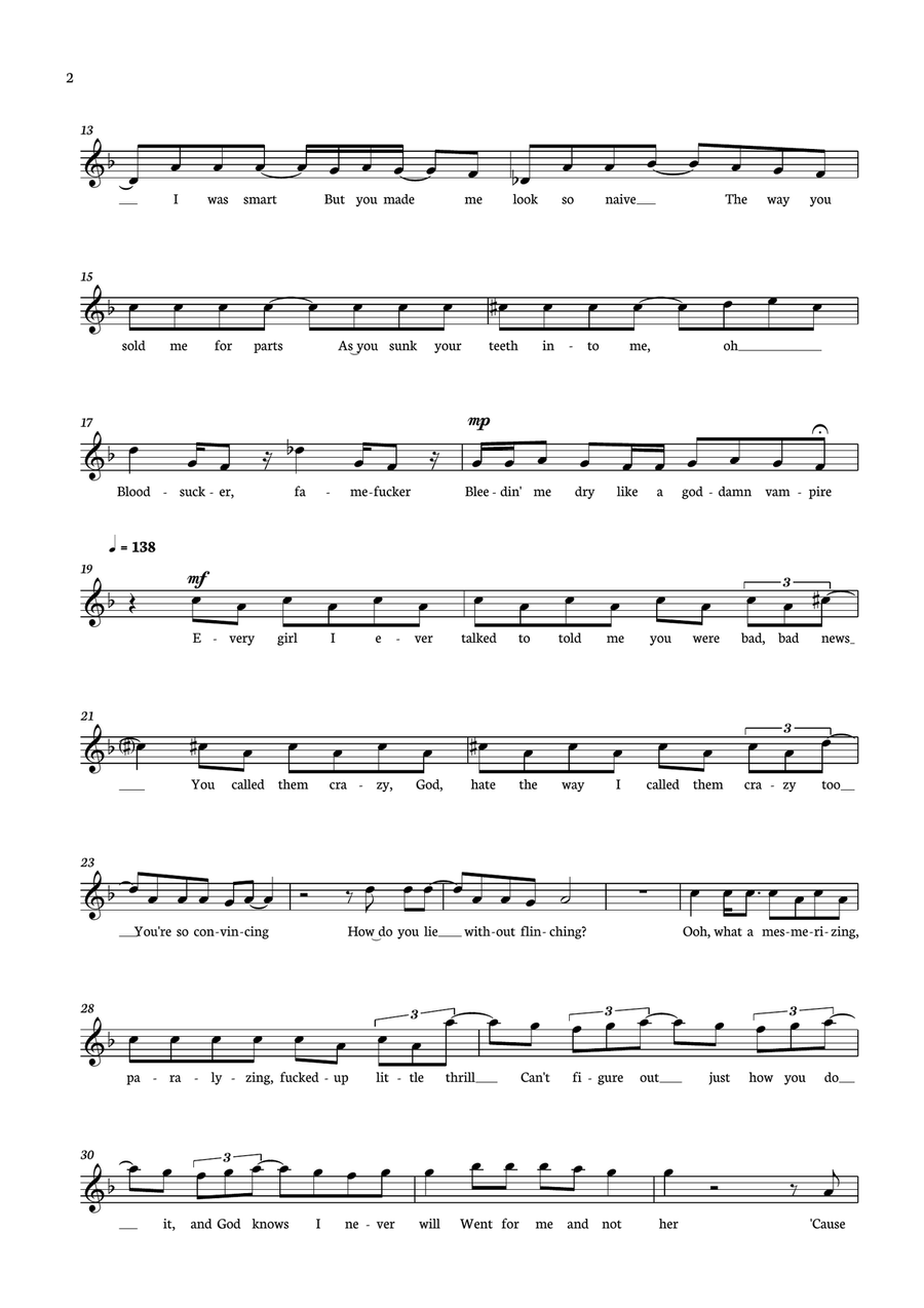 Vampire Vampire Piano scores gallery preview page 2