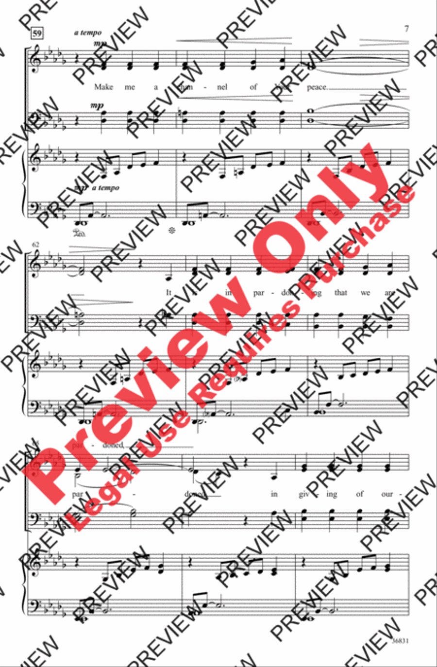 Make Me a Channel of Your Peace 4-Part scores gallery preview page 7