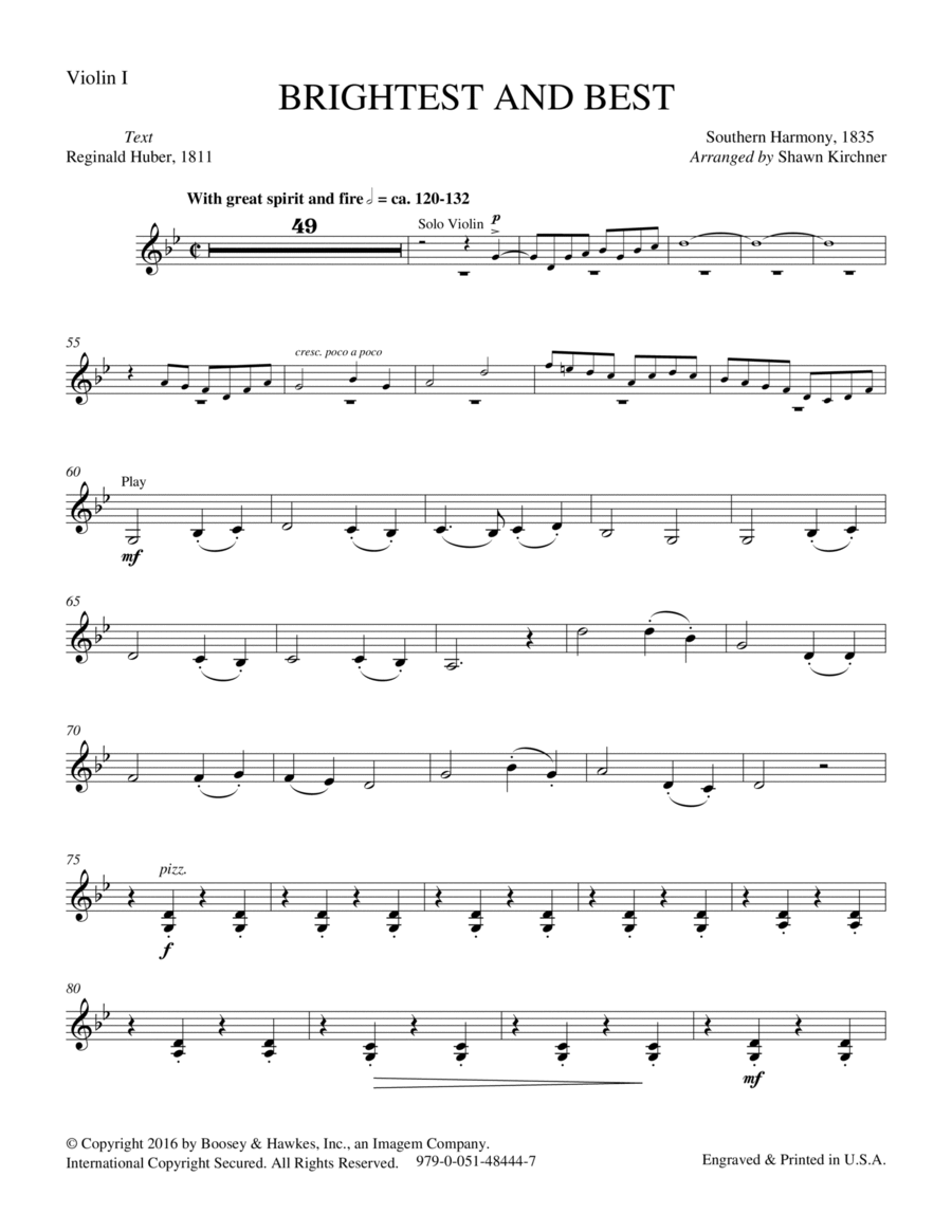 Brightest and Best - Violin Choir scores gallery preview page 1