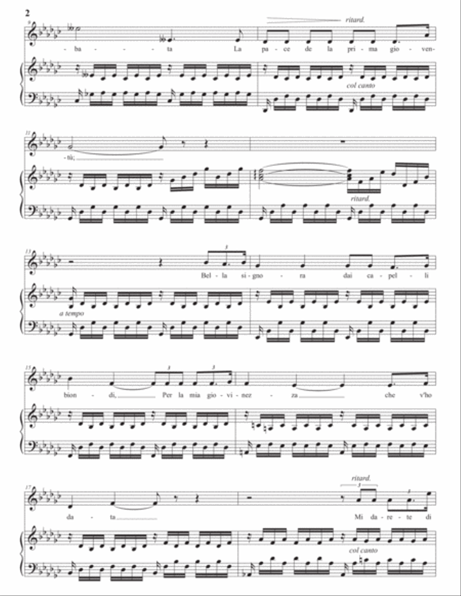 DENZA: Occhi di fata (transposed to G-flat major) Voice scores gallery preview page 3