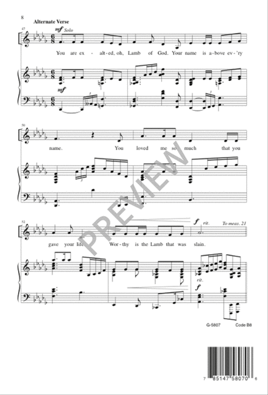 Worthy is the Lamb 4-Part scores gallery preview page 8