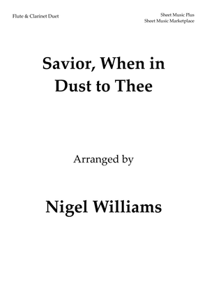 Book cover for Savior, When in Dust to Thee, for Flute and Clarinet Duet