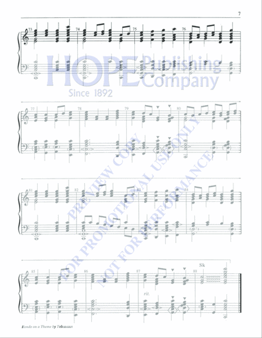 Rondo on a Theme by Telemann 5-Octaves scores gallery preview page 7
