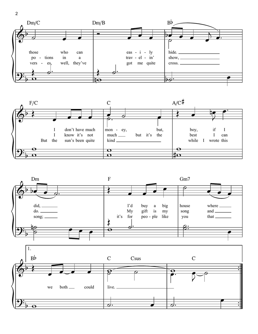 Your Song Easy Piano scores gallery preview page 2