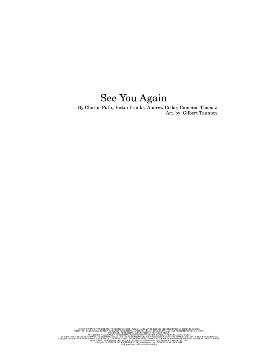 See You Again Guitar Ensemble scores gallery preview page 1
