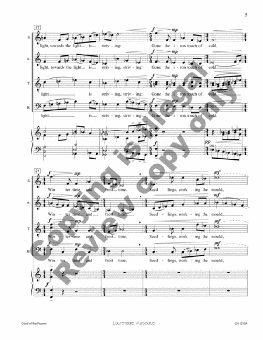 Carol of the Flowers 4-Part scores gallery preview page 5