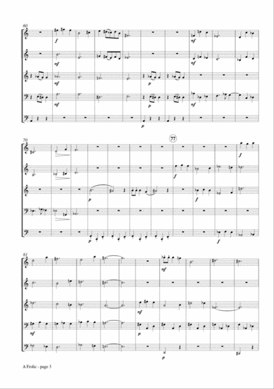 A Frolic for Brass Quintet Brass Quintet scores gallery preview page 4