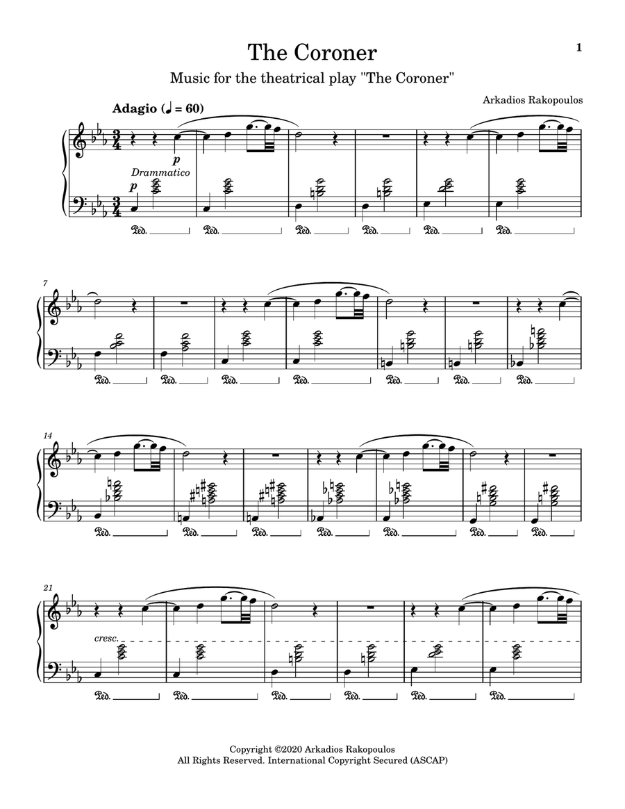 The Coroner Easy Piano scores gallery preview page 5