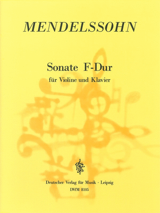 Book cover for Sonata in F major MWV Q 7