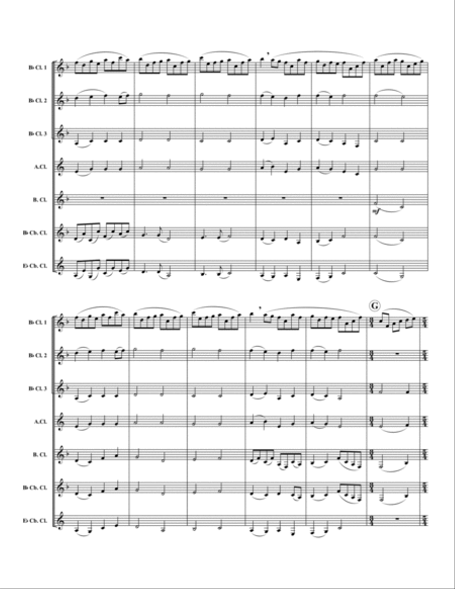 Hymn of Gladness (Variations) Clarinet Choir scores gallery preview page 5