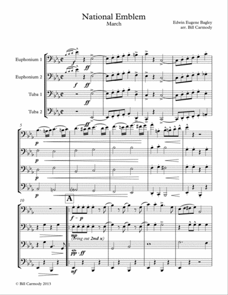 National Emblem March Brass Ensemble scores gallery preview page 2