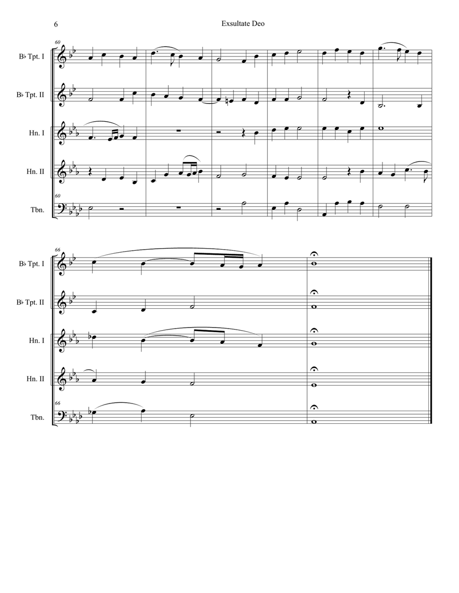 Exsultate Deo (for Brass Quintet) Brass Quintet scores gallery preview page 6