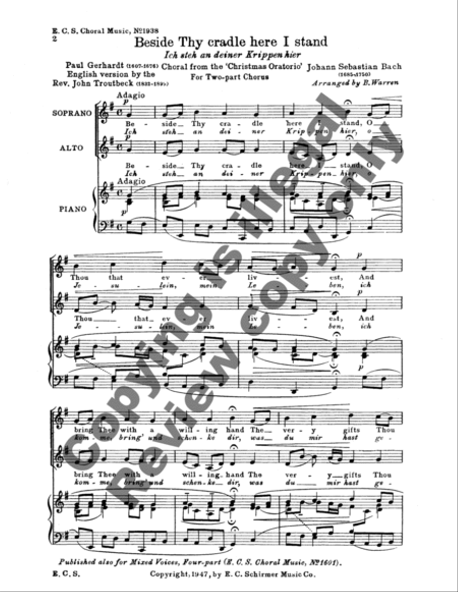 Christmas Oratorio: Ich steh an deiner Krippen hier (Beside Thy Cradle), BWV 248 SA scores gallery preview page 4