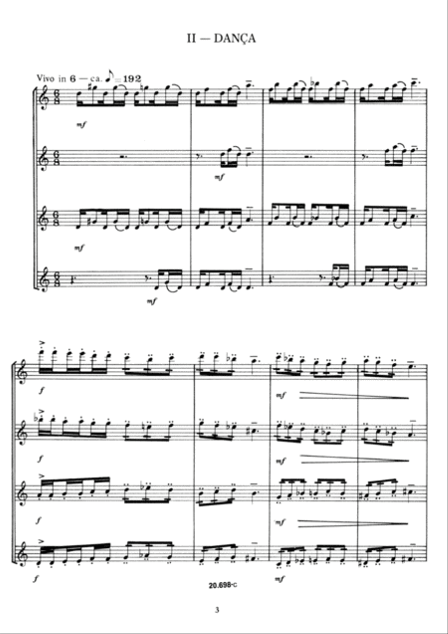 Em quatro flautas Woodwind Quartet scores gallery preview page 5