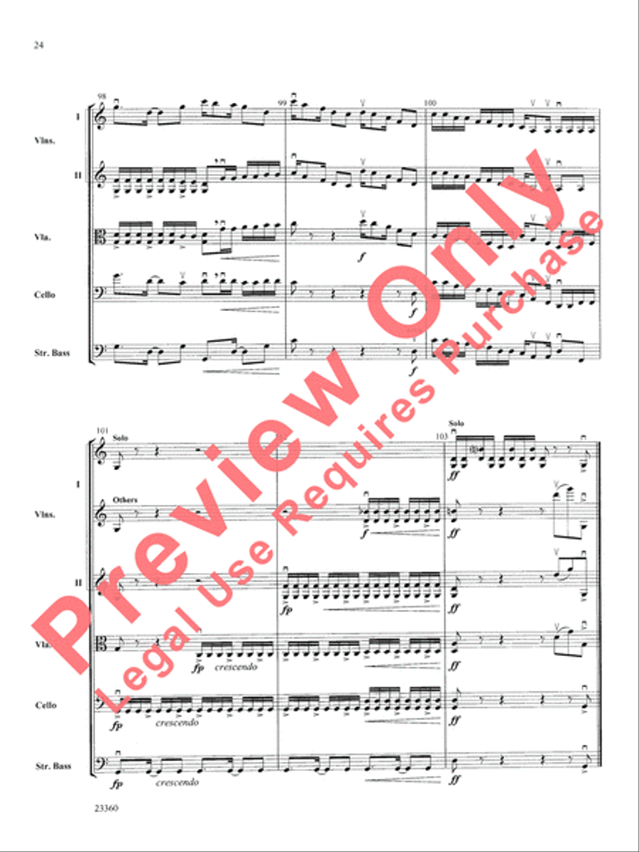 Folk Tune Air and Fiddler's Fury String Orchestra scores gallery preview page 25