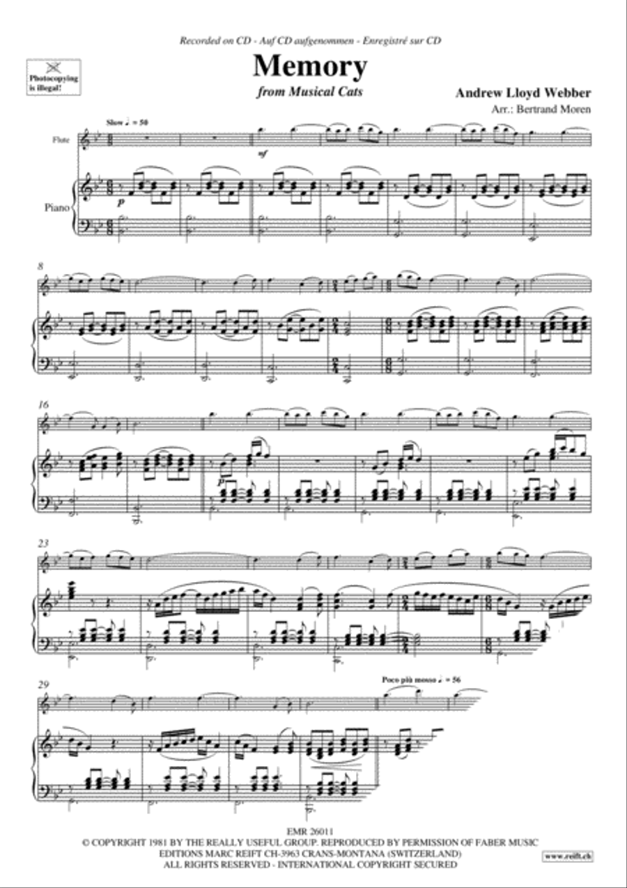 Memory Memory Flute Solo scores gallery preview page 4