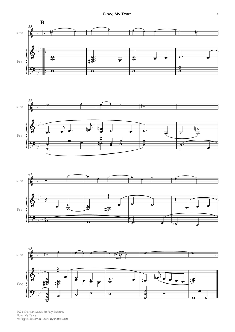 Flow My Tears - English Horn and Piano (Full Score and Parts) English Horn scores gallery preview page 5