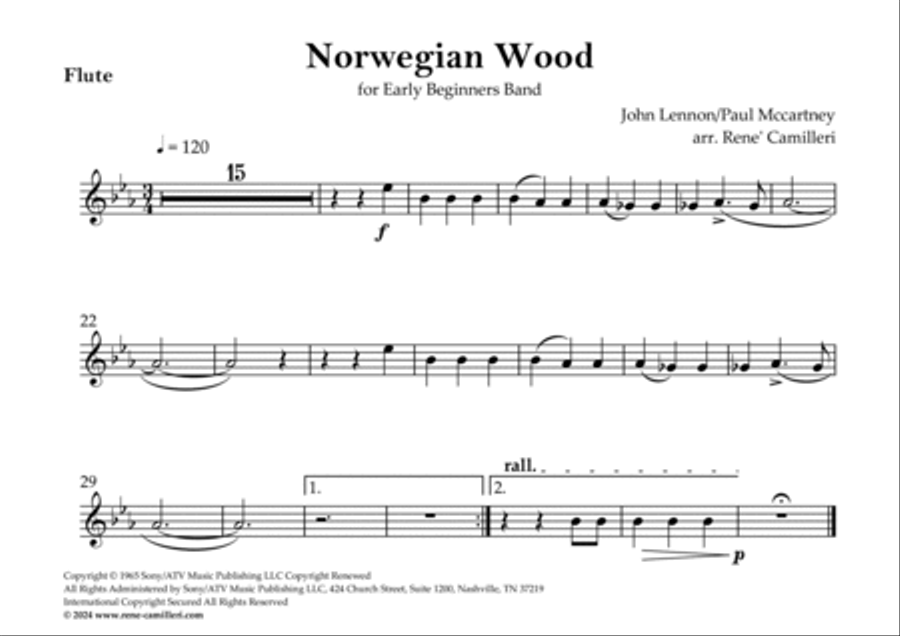 Norwegian Wood (This Bird Has Flown) School and Community scores gallery preview page 5
