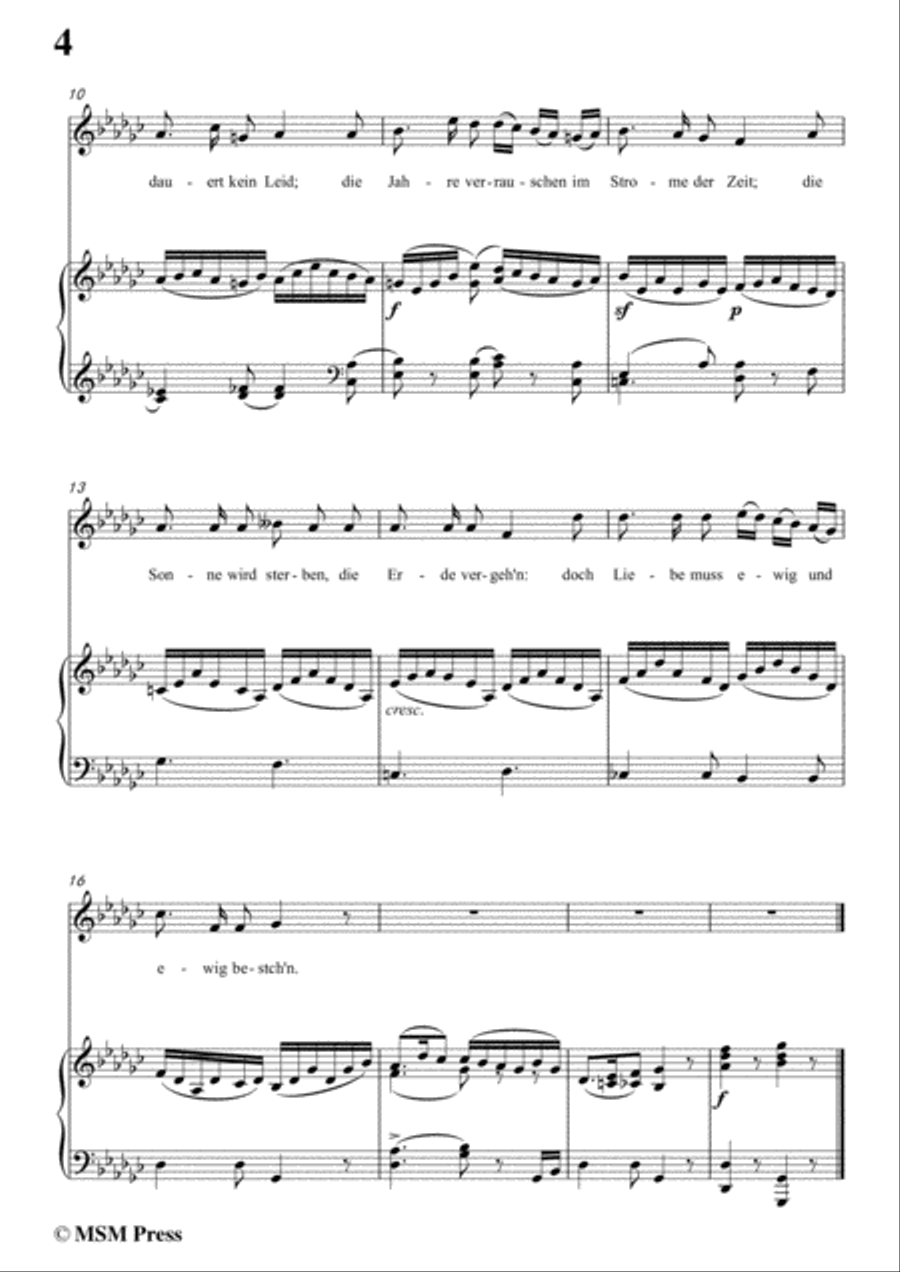 Schubert-Lied der Liebe,in G flat Major,for Voice and Piano Voice Solo scores gallery preview page 6