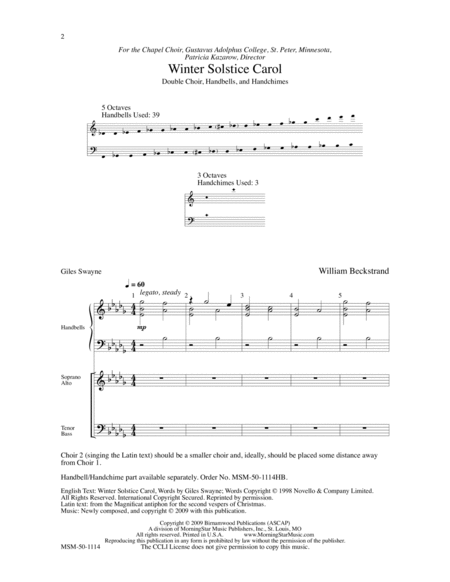 Winter Solstice Carol (Choral Score) image number null