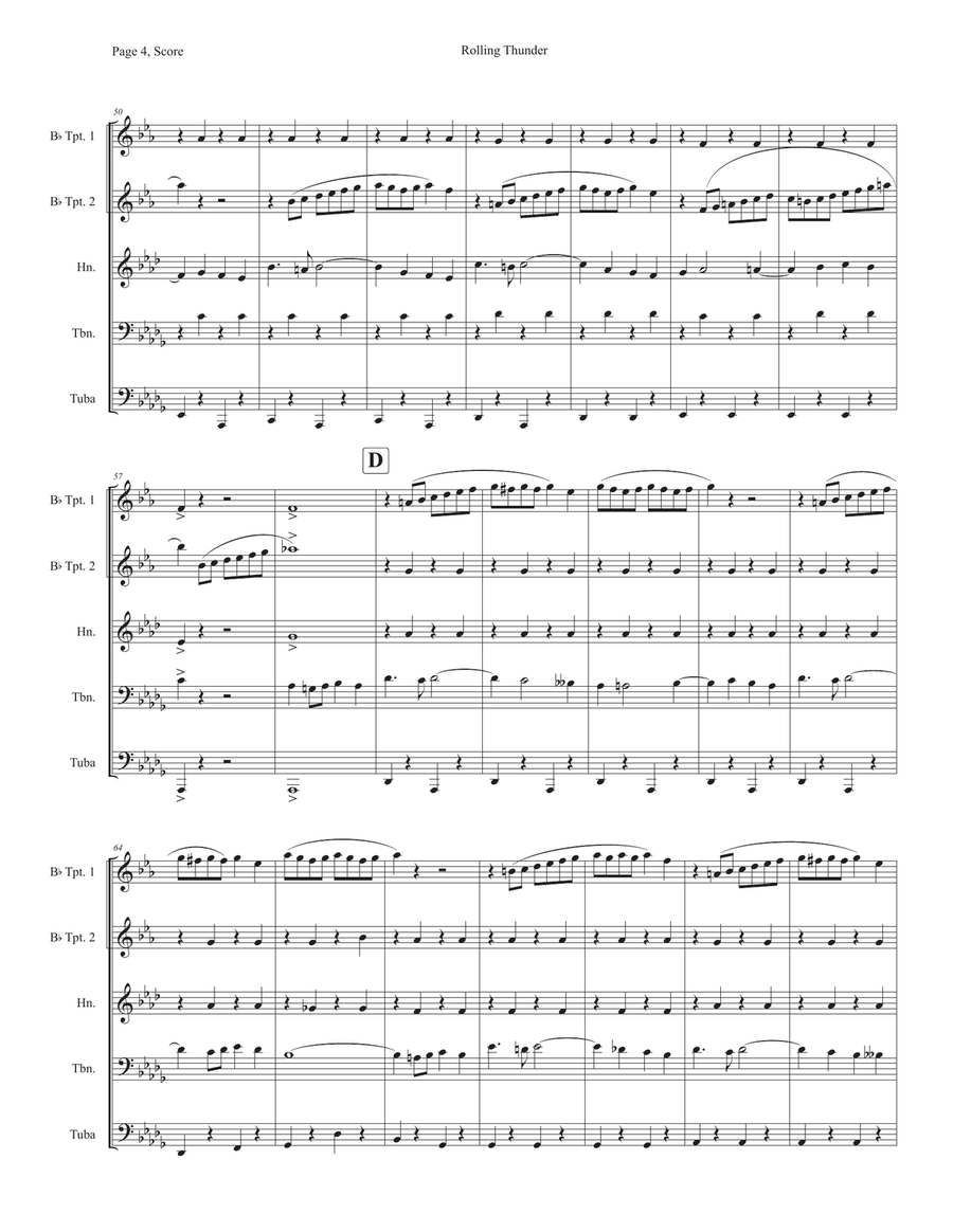 Rolling Thunder - A Trombone Ace Brass Ensemble scores gallery preview page 4