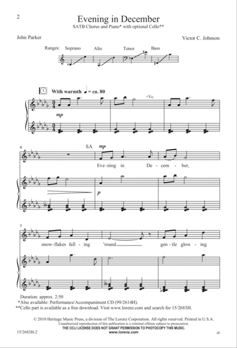Evening in December Evening in December 4-Part scores gallery preview page 3
