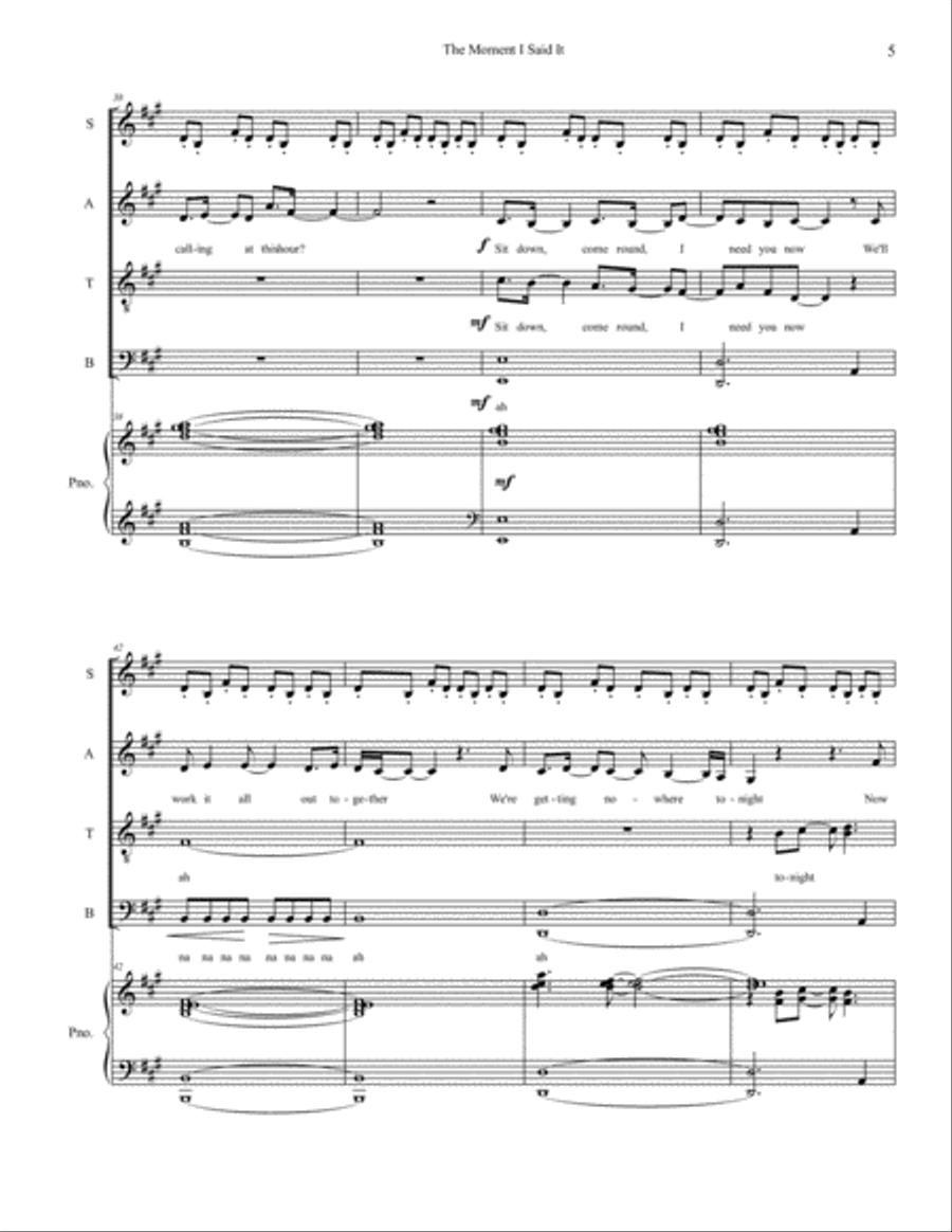 The Moment I Said It The Moment I Said It 4-Part scores gallery preview page 5