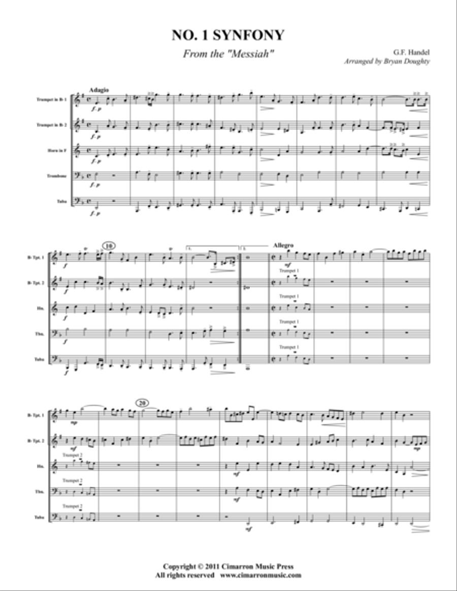 Sinfonia No. 1 from "Messiah"