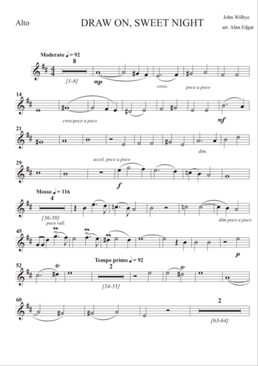 DRAW ON, SWEET NIGHT for Clarinet Choir Clarinet Choir scores gallery preview page 5
