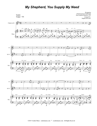 My Shepherd, You Supply My Need (Duet for Flute and Bb-Clarinet)