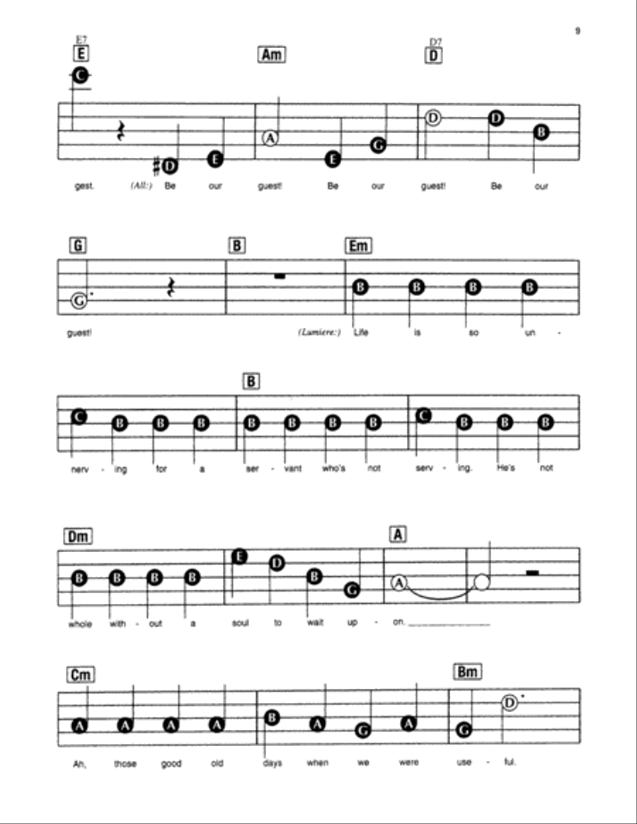 Be Our Guest (from Beauty and The Beast) Electronic Keyboard scores gallery preview page 4
